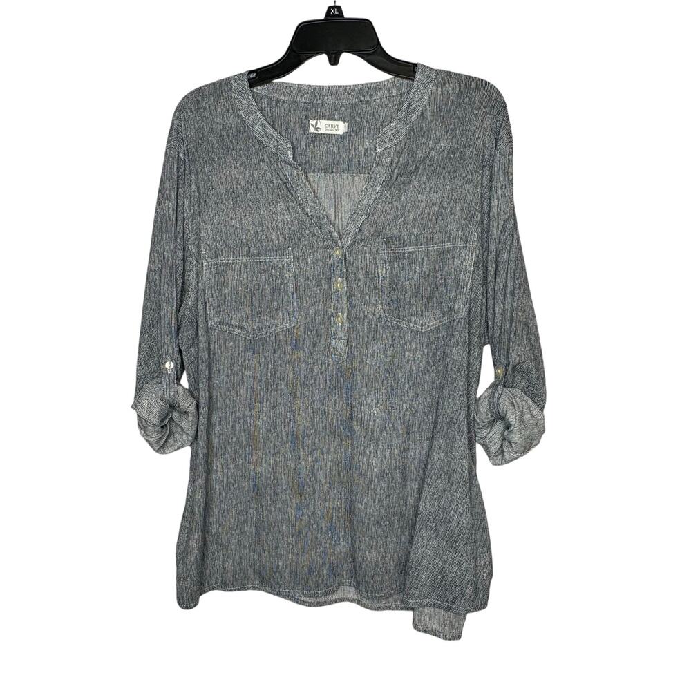 Carve Designs 100% Organic Cotton 1/2 Button Down Striped Gauze Dylan Shirt XL